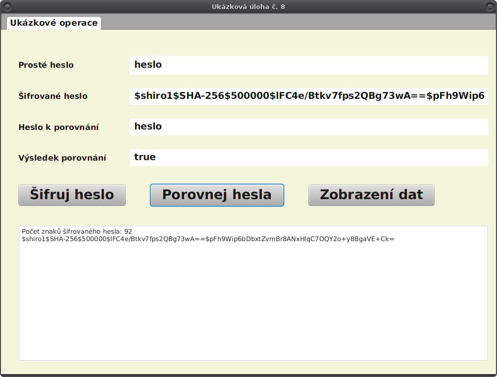 JavaFX: příprava tabulek pro šifrované heslo