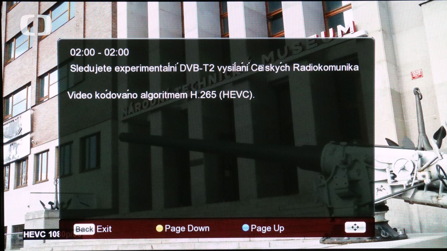 Ferguson Ariva T265 - vysílání v DVB-T2 - HEVC