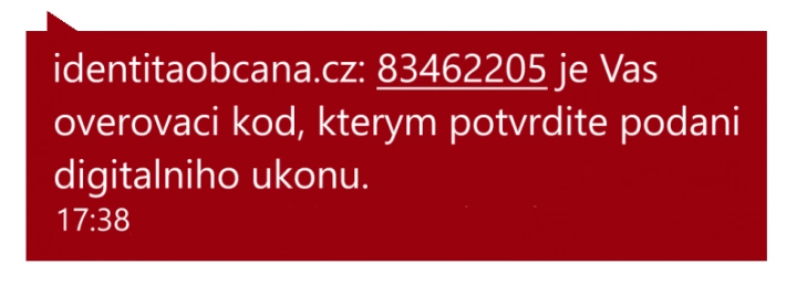 SMS s ověřovacím kódem