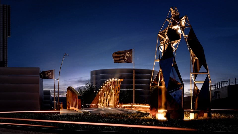 Vizualizace nového mostu Na Karolině