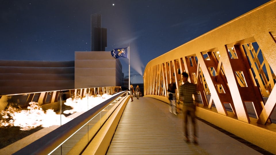 Vizualizace nového mostu Na Karolině