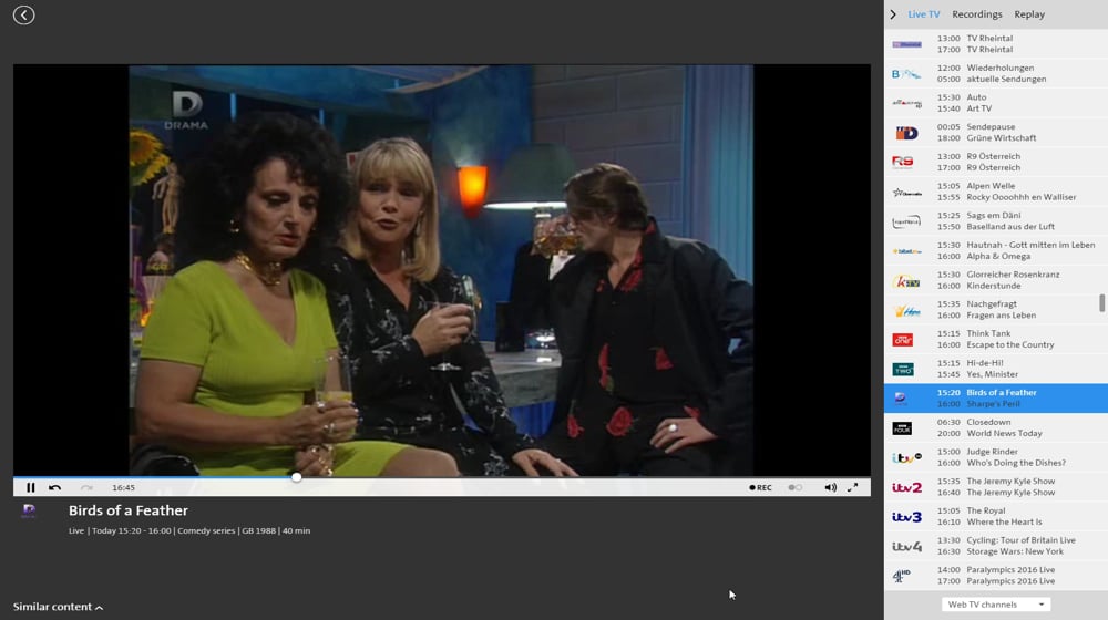 Swisscom TV Air - britské programy