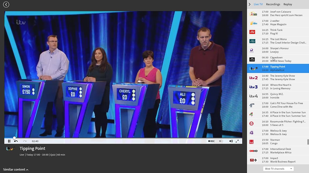 Swisscom TV Air - britské programy