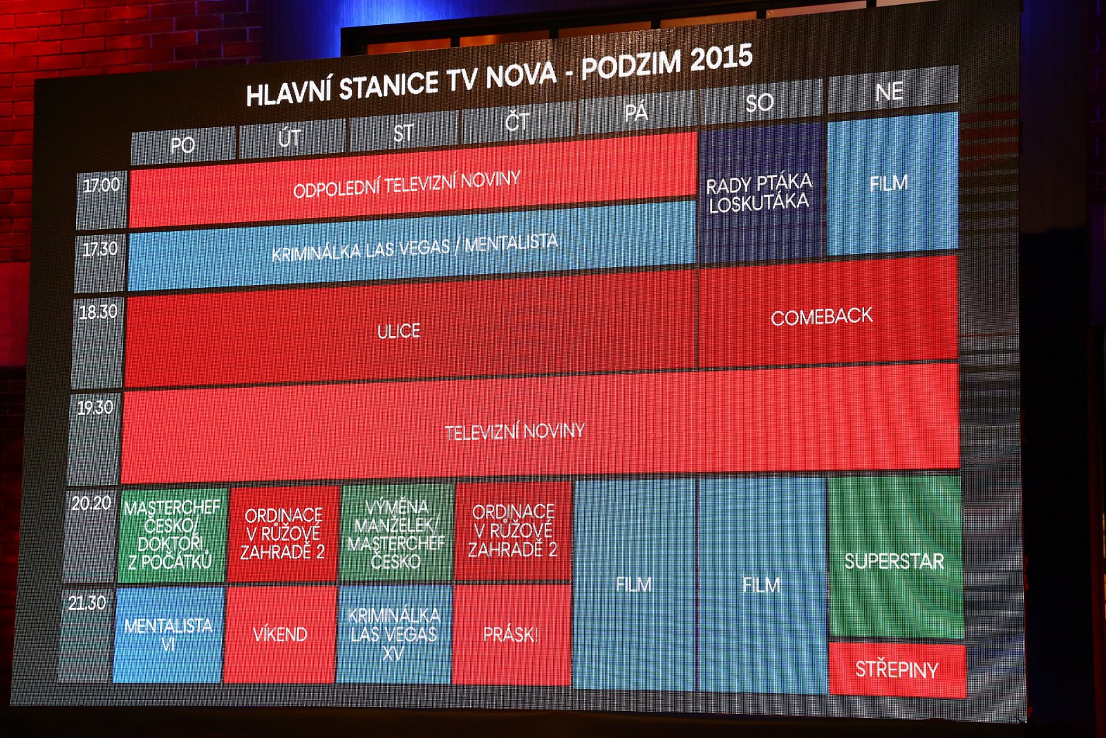 Tisková konference televize Nova, podzim 2015