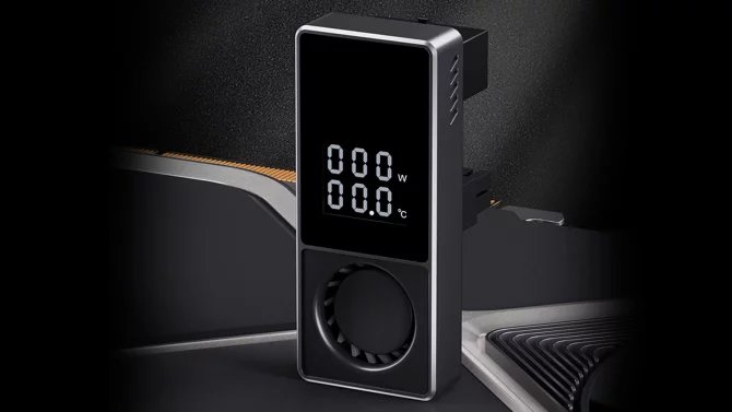 Napájecí adaptér pro grafiky Nvidia s měřením teploty a aktivním chlazením