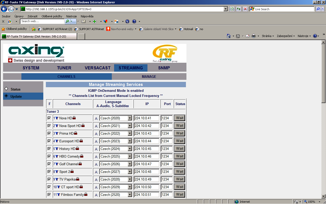 Hlavní stanice TTS – 7CI a TTS – 7CI WiFi