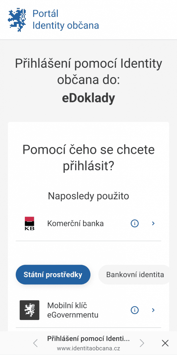Nastavení aplikace eDoklady