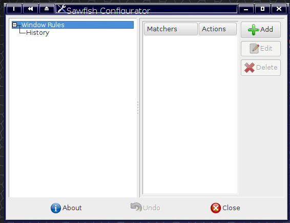 Nastavení správce oken Sawfish