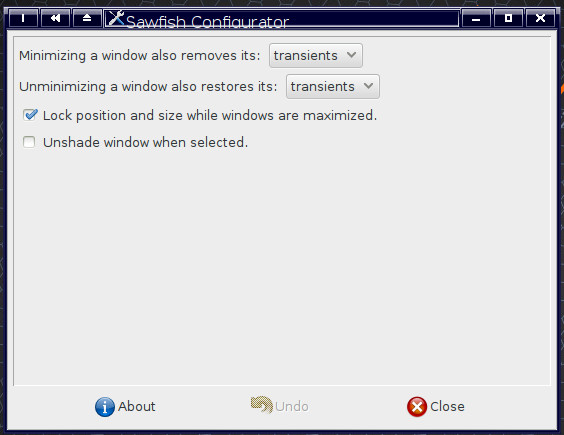 Nastavení správce oken Sawfish