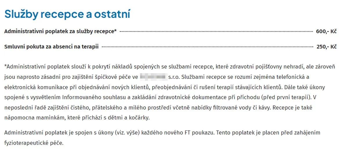 V této ordinaci v Praze 2 při každém předložení poukazu platíte 600 Kč, byť následnou péči zdravotníků uhradí pojišťovna.