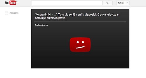 Nelegálně nahrané díly Vyprávěj nechává Česká televize z YouTube a dalších úložišť mazat