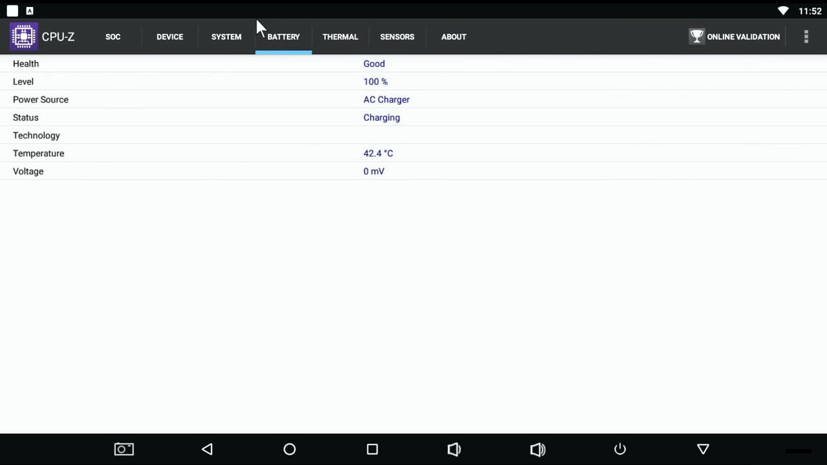 Alfawise H96 Mini - AnTuTu benchmark a CPU-Z