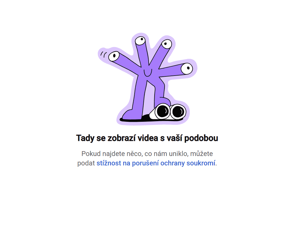 Nastavení detekce podoby na YouTube