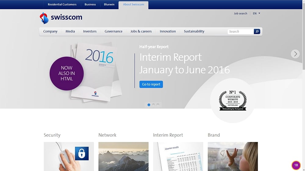 Swisscom TV - uživatelský účet a další volby