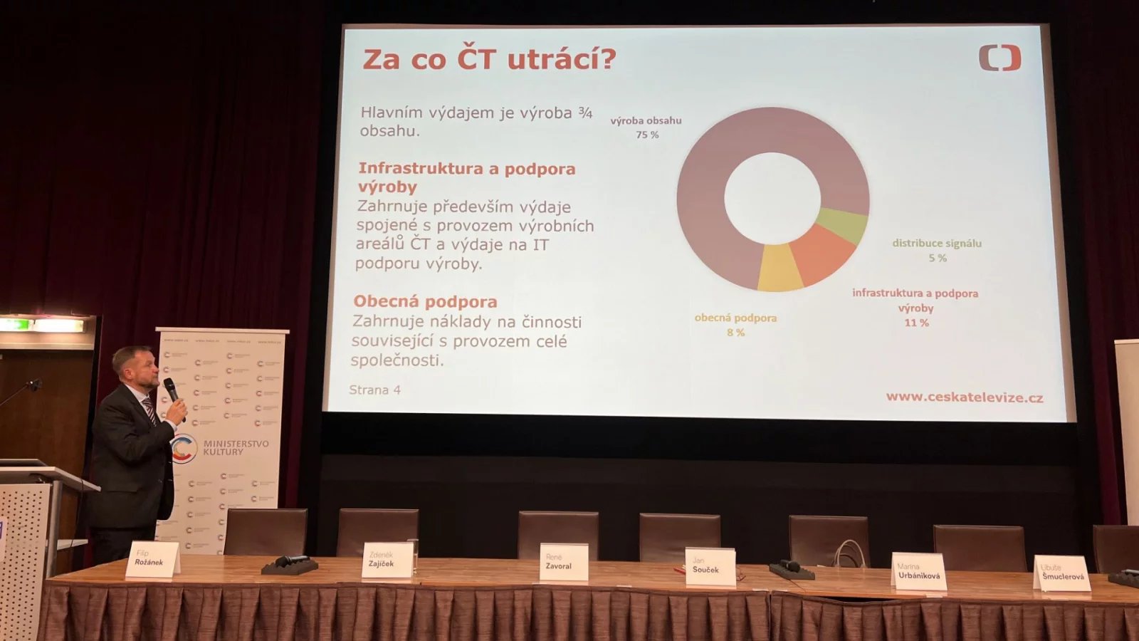 Generální ředitel České televize Jan Souček představil na odborném semináři hospodaření České televize.