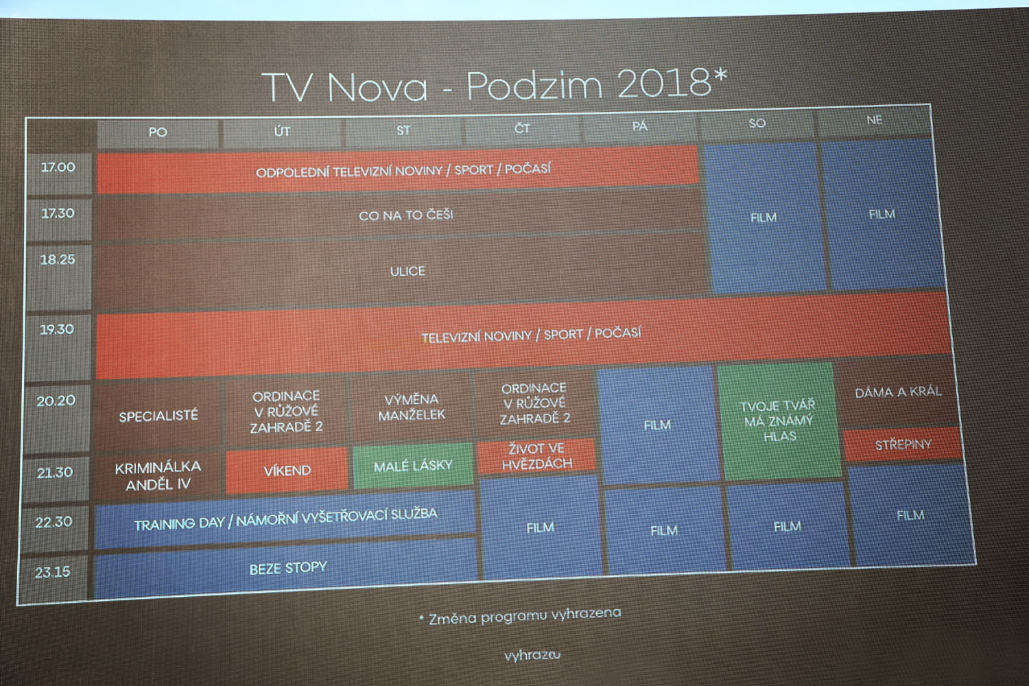 TK televize Nova - podzim 2018