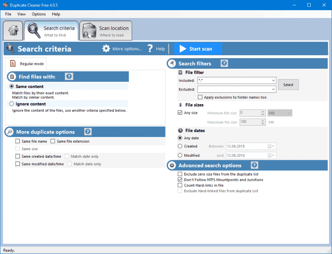 Duplicate Cleaner je další alternativa, tentokrát aktivně rozvíjená