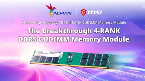 Adata a MSI uvádí paměťový modul 4-rank DDR5 CUDIMM s kapacitou 128 GB