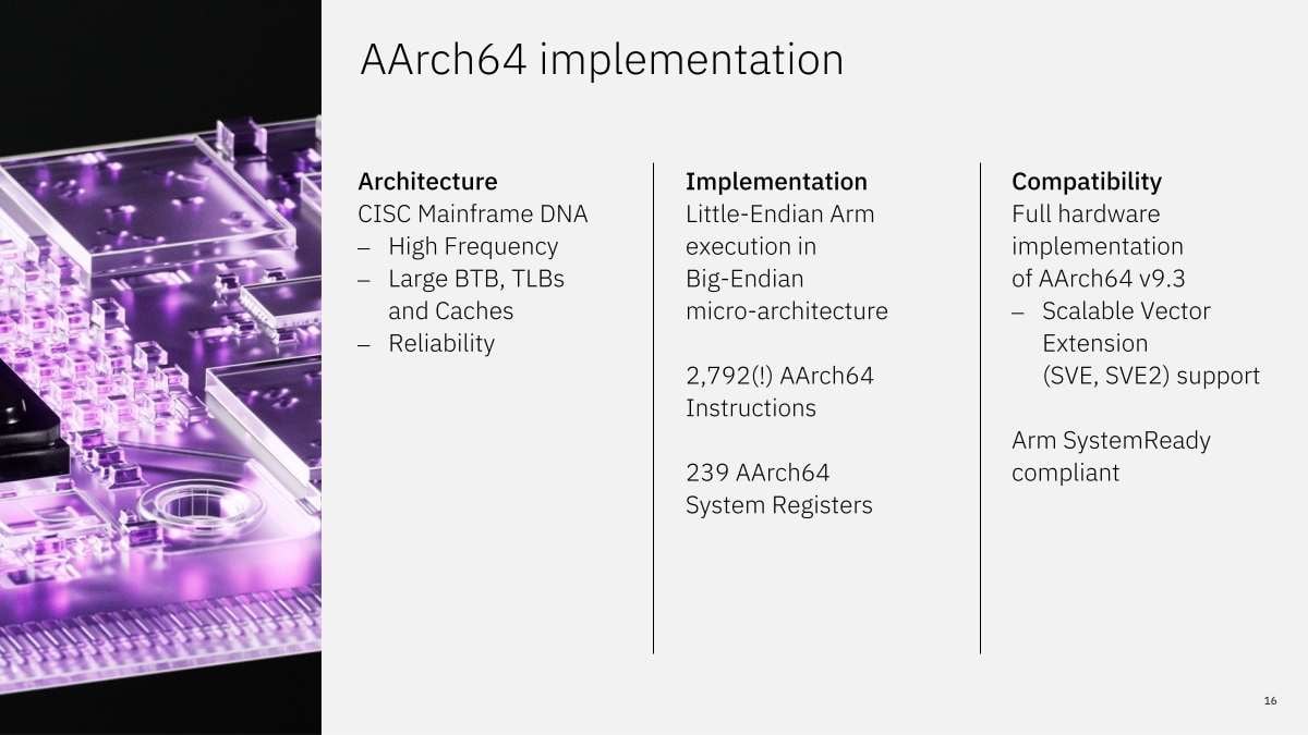 Prezentace dual-ISA procesoru IBM Z series s nativní podporou architektury Arm na Hot Chips