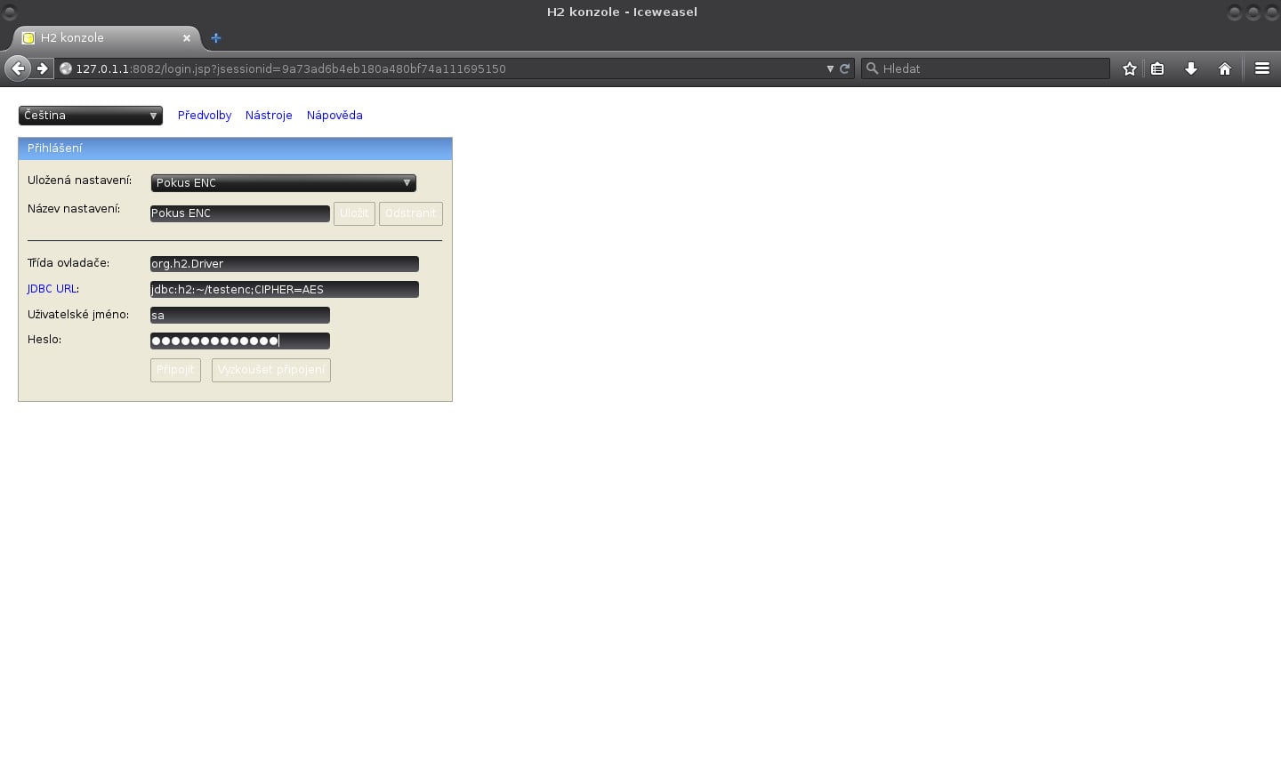 JavaFX: šifrování souboru s H2 databází