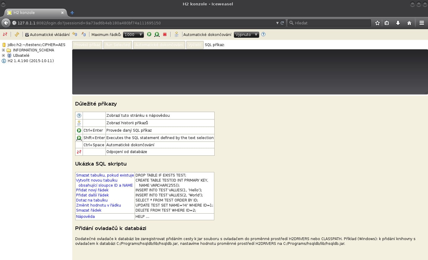 JavaFX: šifrování souboru s H2 databází