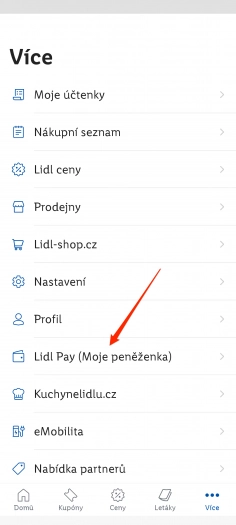 Platební aplikace Lidl Pay. (9. 9. 2024)