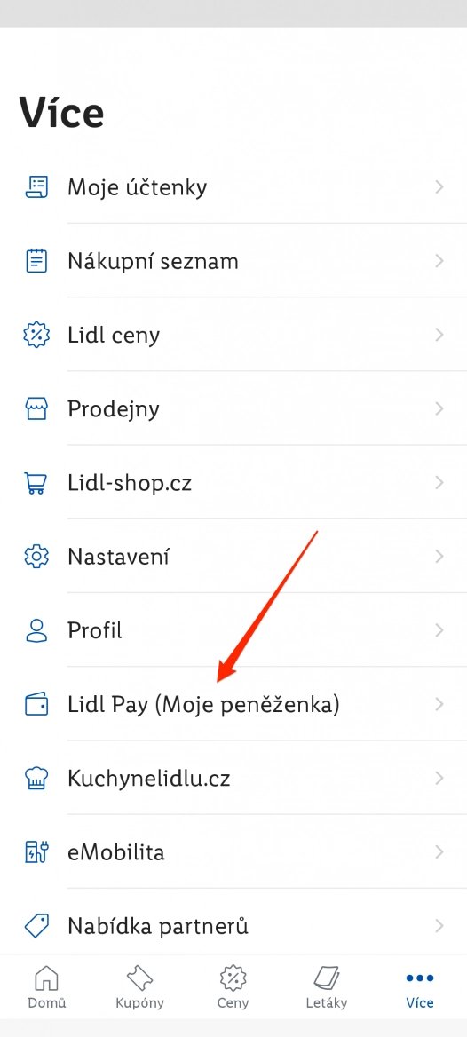 Platební aplikace Lidl Pay. (9. 9. 2024)