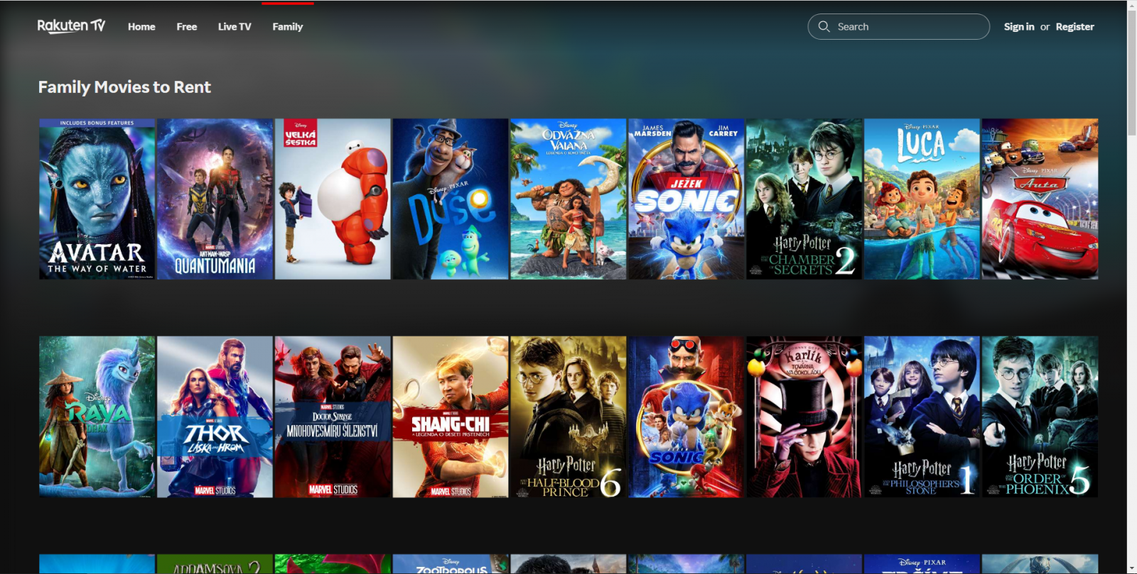 Rodinné filmy na Rakuten TV