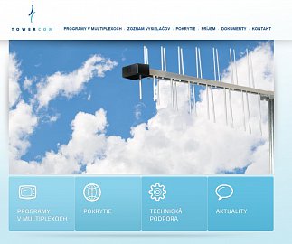 Původní web Towercomu informující o slovenském DVB-T. Obrázek lze zvětšit.