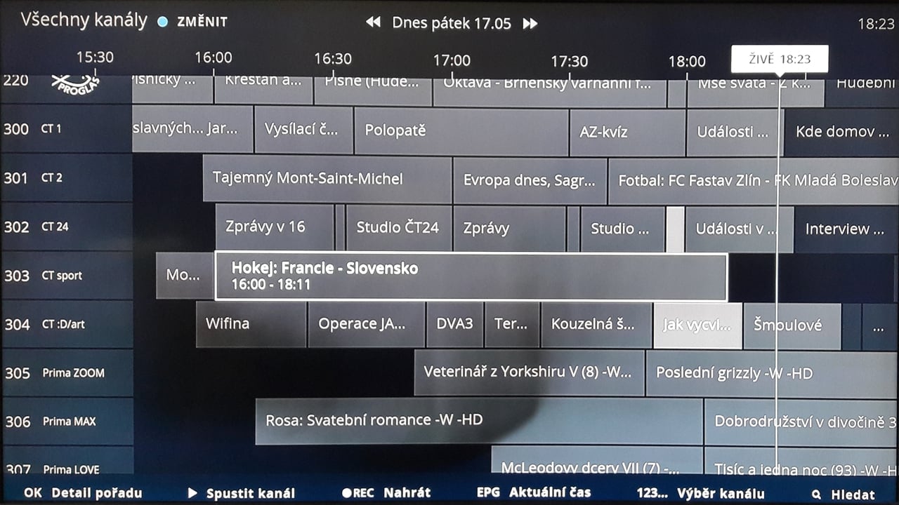 EPG pro DVB-T na O2 TV