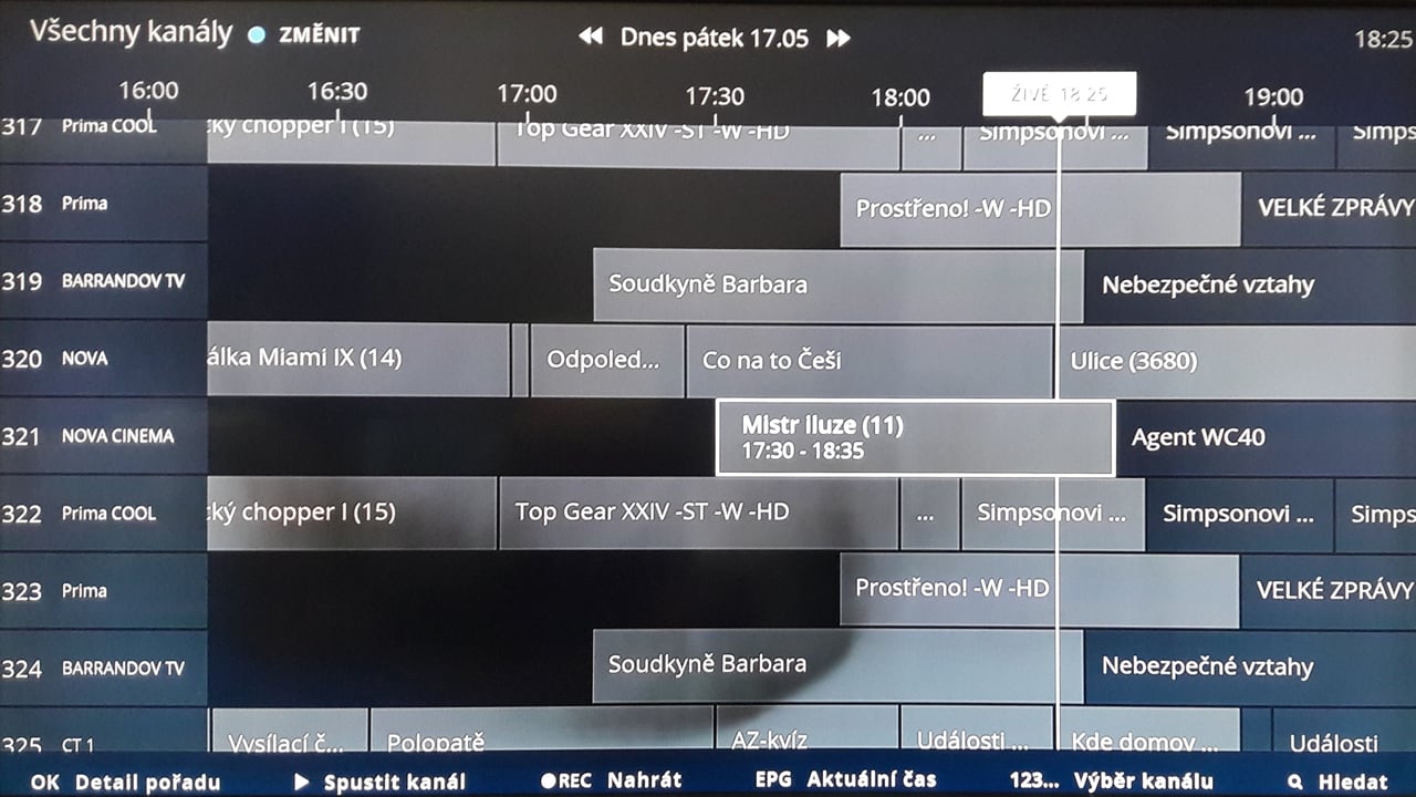 EPG pro DVB-T na O2 TV