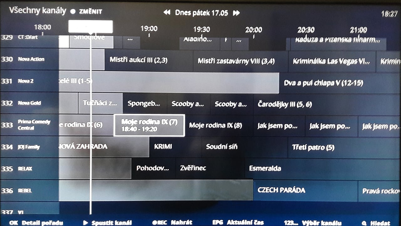 EPG pro DVB-T na O2 TV