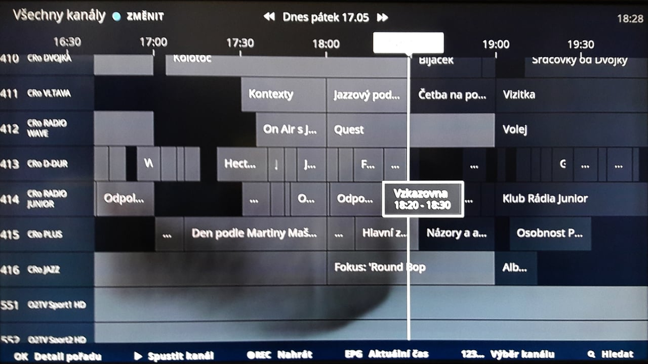 EPG pro DVB-T na O2 TV