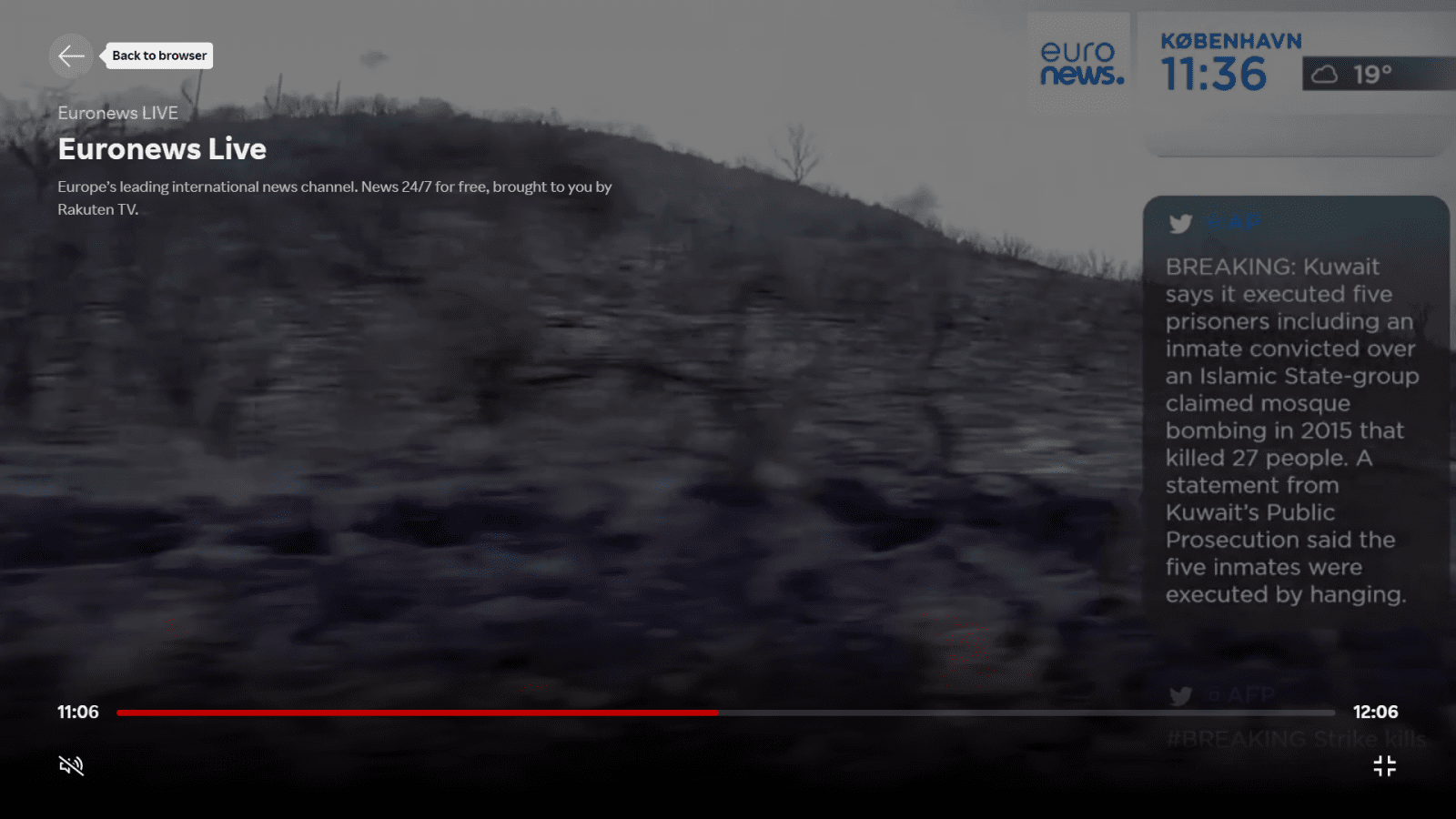 Rakuten - sekce Live TV