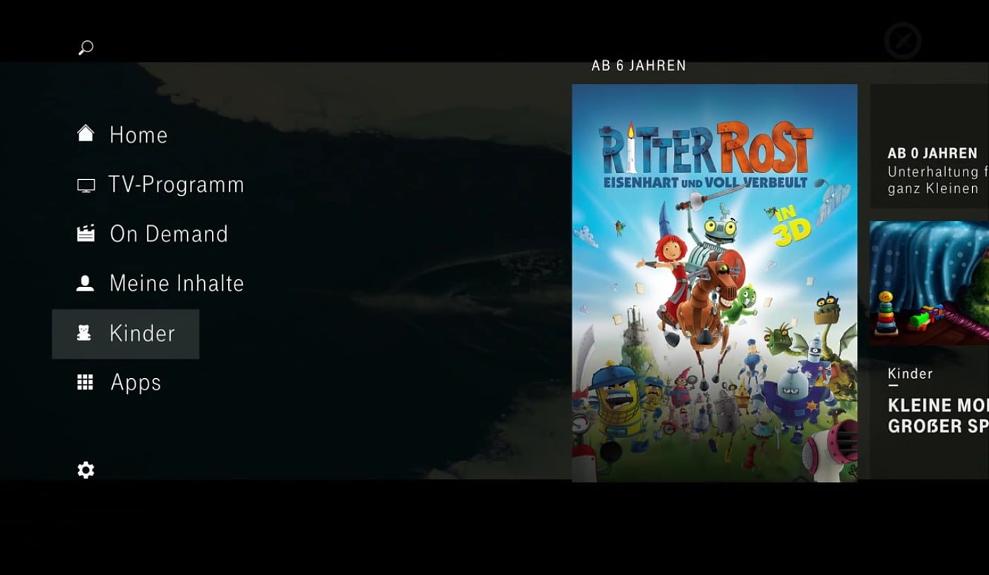 EntertainTV - hlavní menu