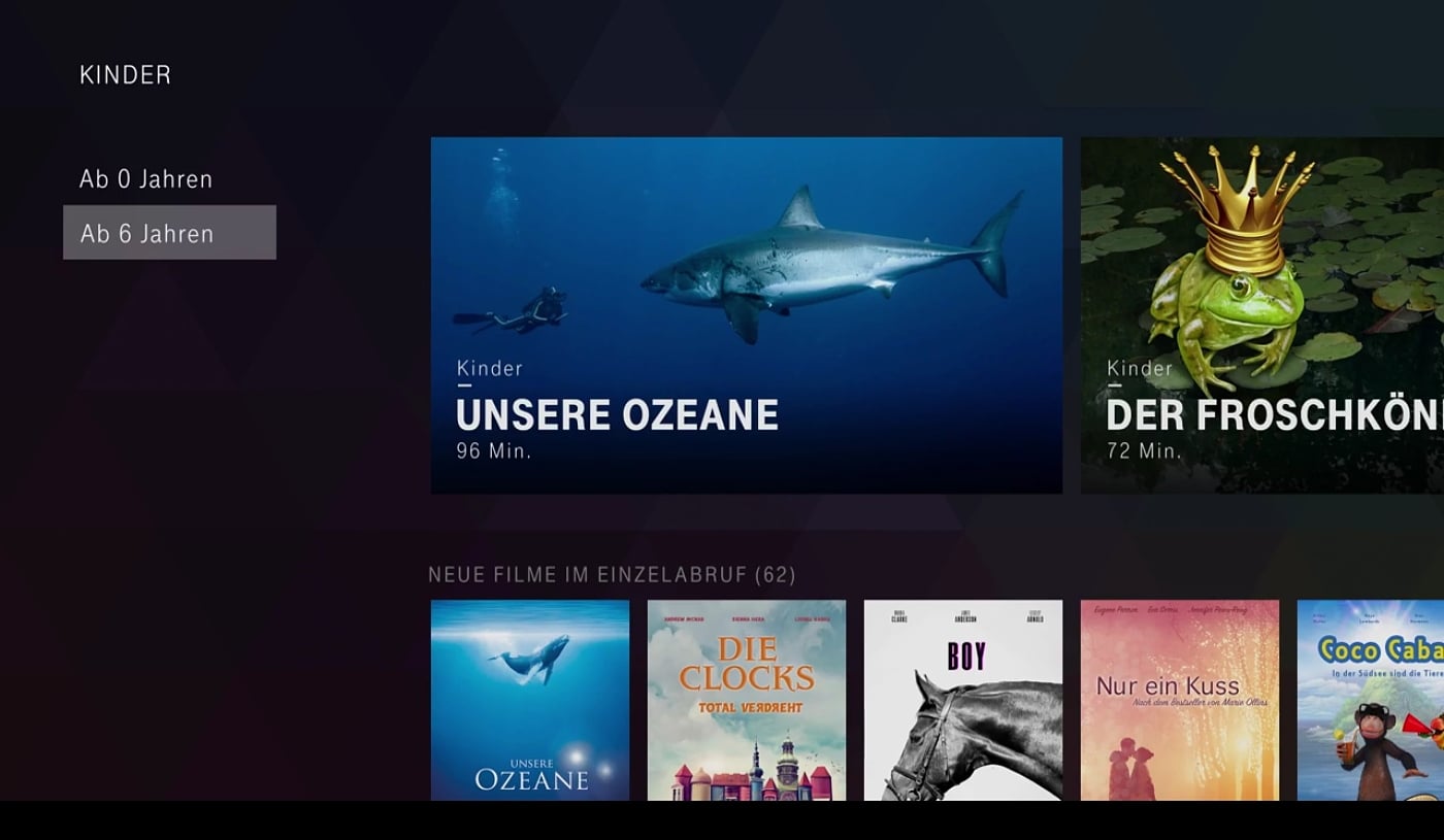 EntertainTV - hlavní menu