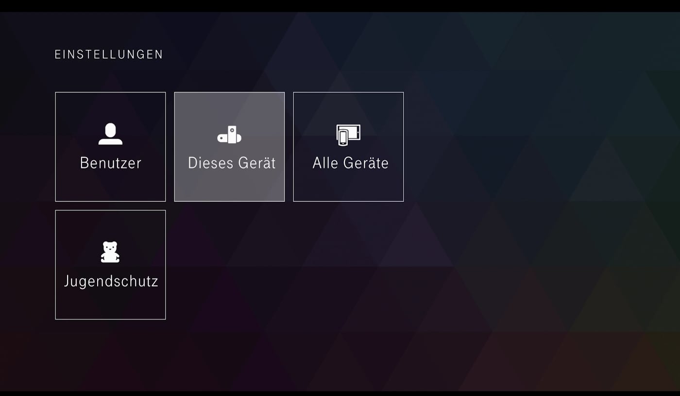 EntertainTV - hlavní menu