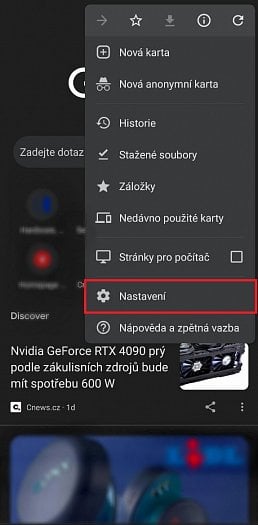 Správce hesel v Google Chrome Android (zdroj: cnews.cz)