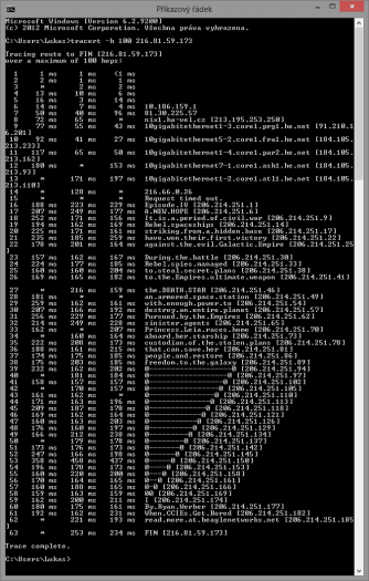 Star Wars a vtípek s traceroute