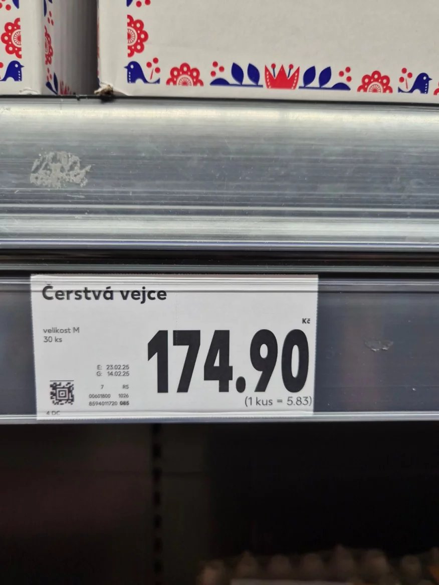 Cena vajec v Kauflandu