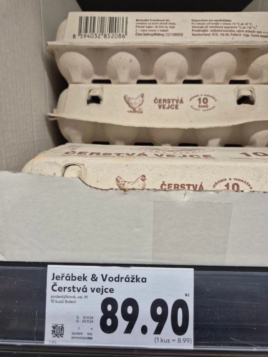 Cena vajec v Kauflandu