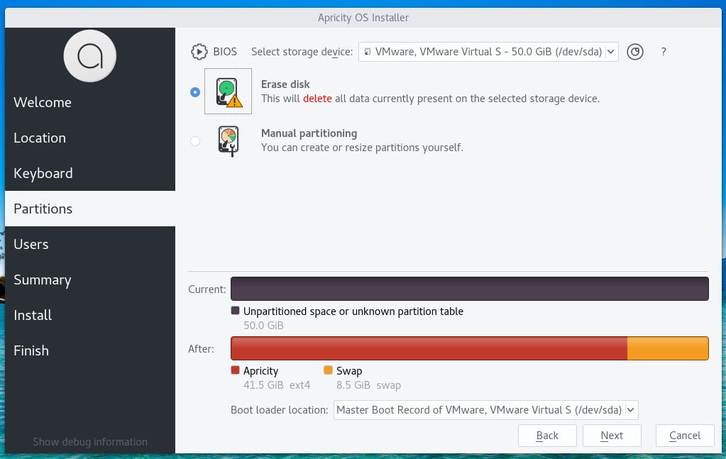 Instalace Apricity OS