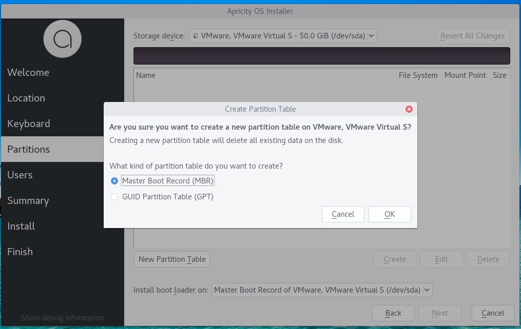 Instalace Apricity OS