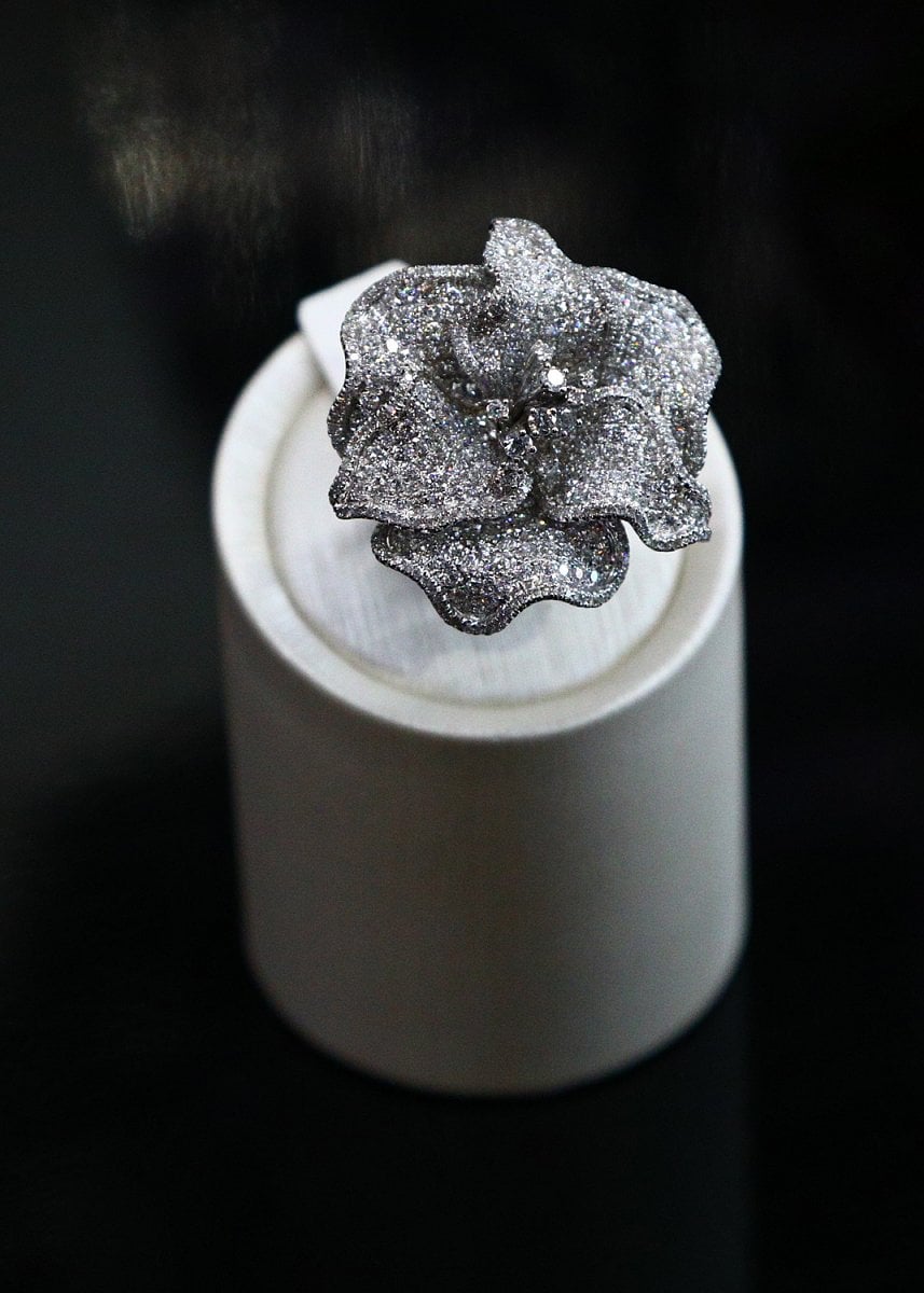 Prsten se 660 zasazenými diamanty, cena zhruba 800 tisíc korun