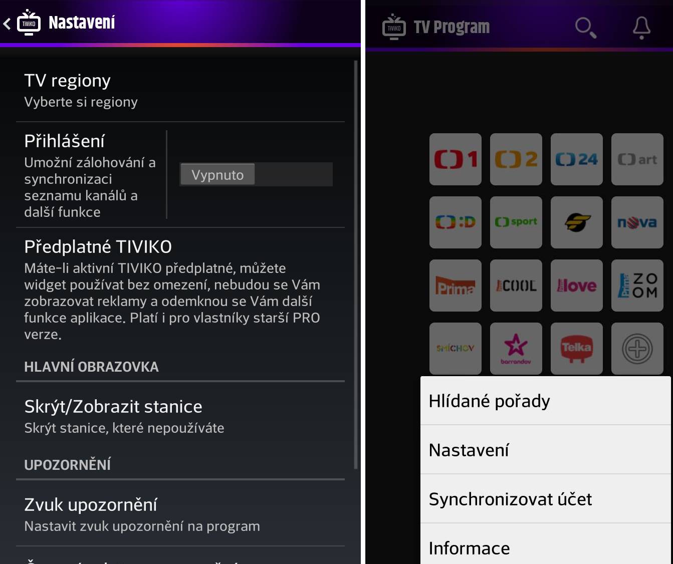 Tiviko galerie - aplikace Android