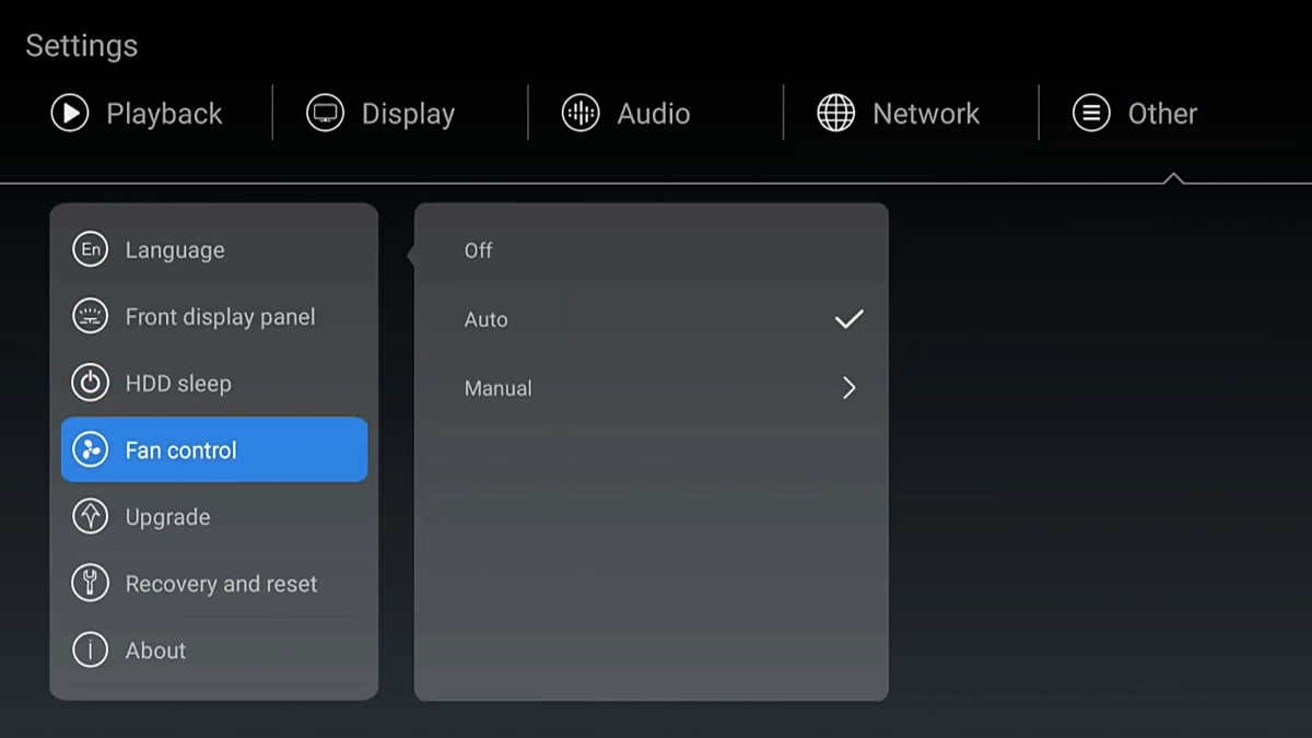 Zidoo Z1000 - systémová nastavení