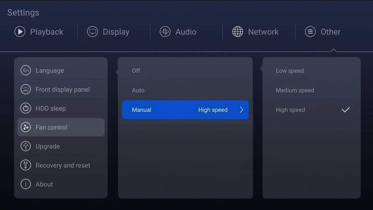 Zidoo Z1000 - systémová nastavení
