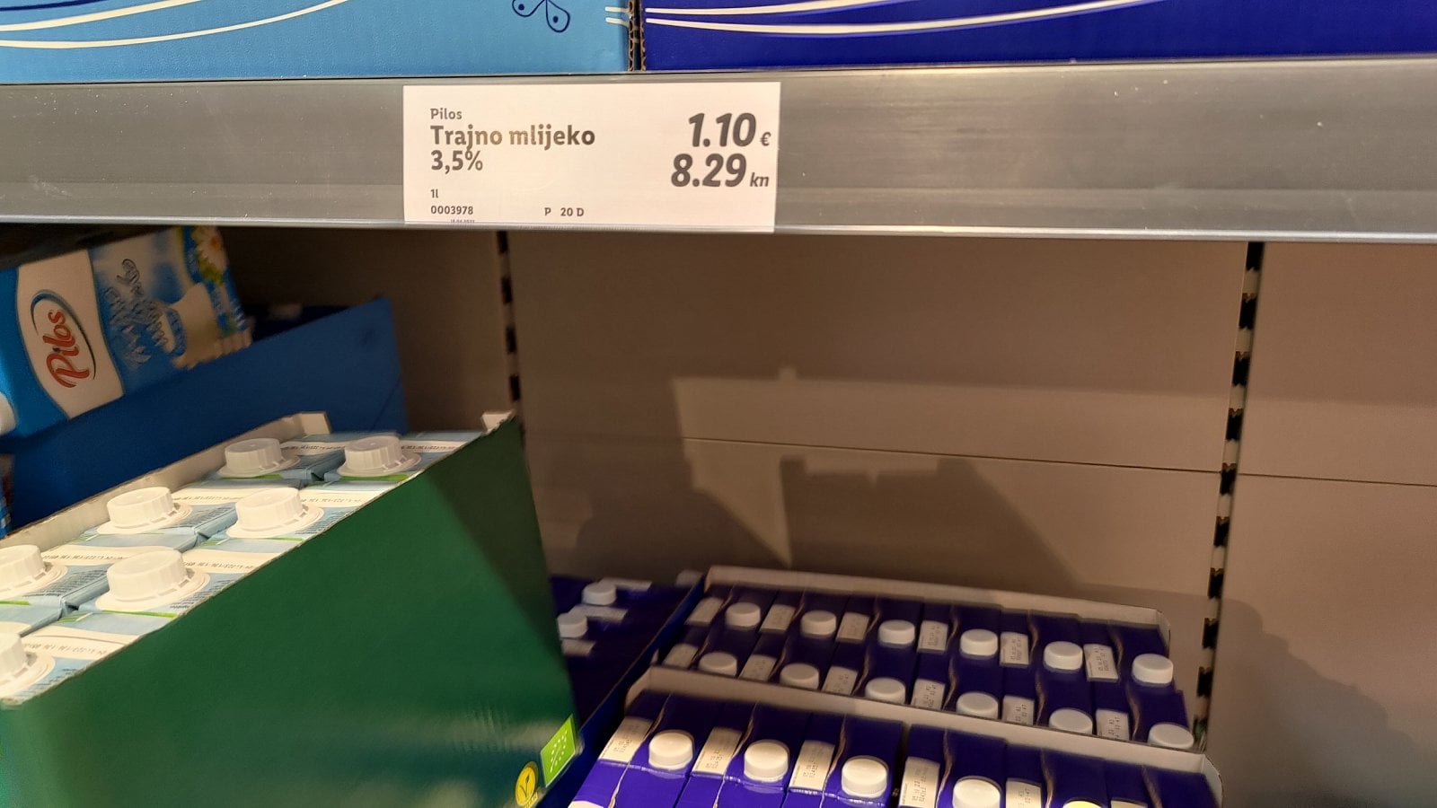 Ceny v Lidlu, Zagreb, Chorvatsko. (20. 6. 2023)