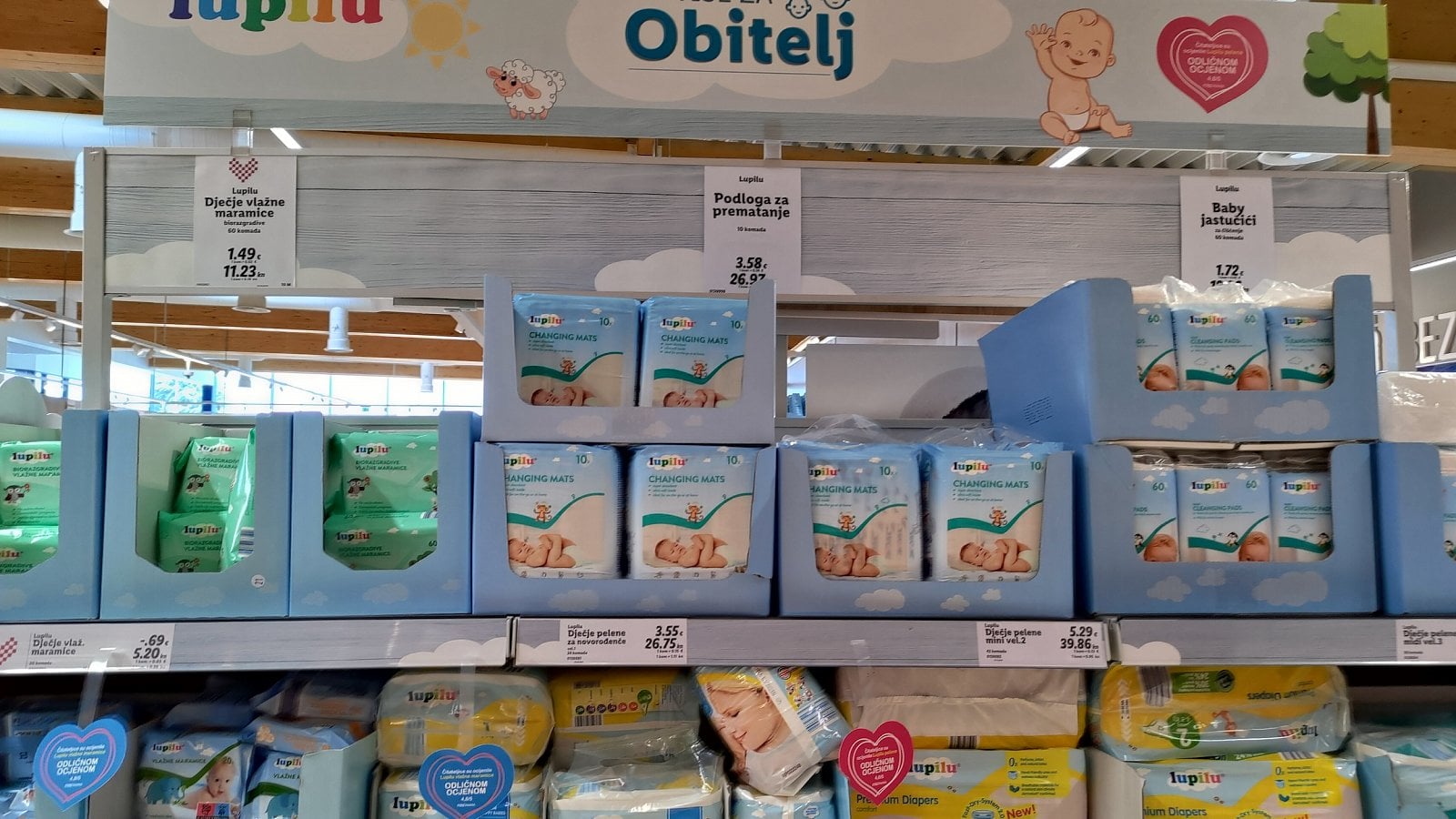 Ceny v Lidlu, Zagreb, Chorvatsko. (20. 6. 2023)