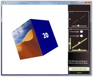 Dialog pro tvorbu 3D objektů.